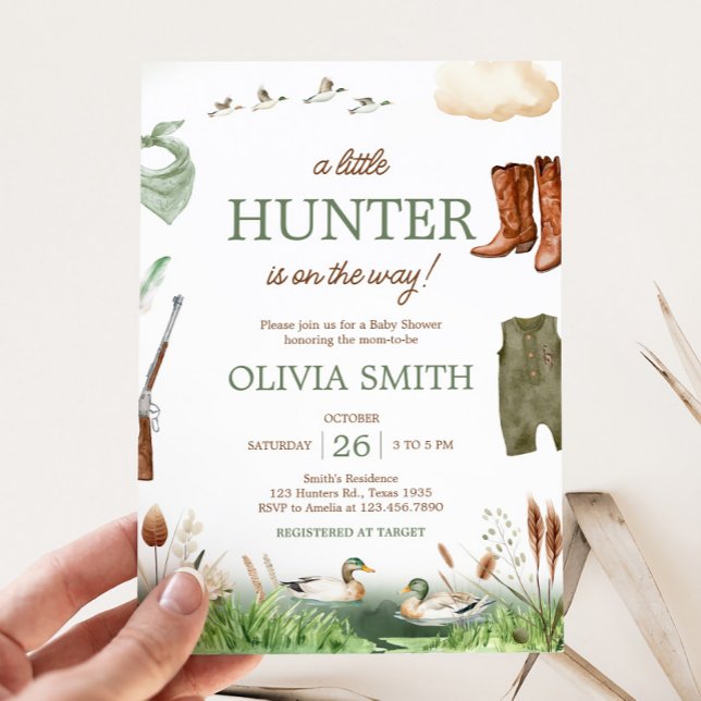 Mallard Anka Hunting Baby Shower Inbjudningar (Duck Hunter Baby Shower Invitation)