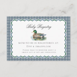 Mallard Anka Hunting Gingham Baby-registreringskor Tilläggskort