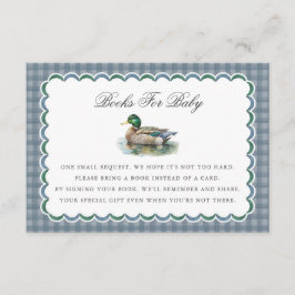 Mallard Anka Hunting Gingham Bokar för Baby Card Tilläggskort