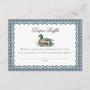 Mallard Anka Hunting Gingham Diaper Raffle Insert Tilläggskort