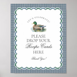 Mallard Anka Hunting Gingham ett recept-tecken Poster