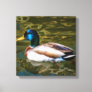 Mallard Anka konstnärligt Porträtt Canvastryck