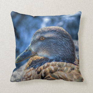 Mallard Anka (kvinna) Wildlife Photo Kudde