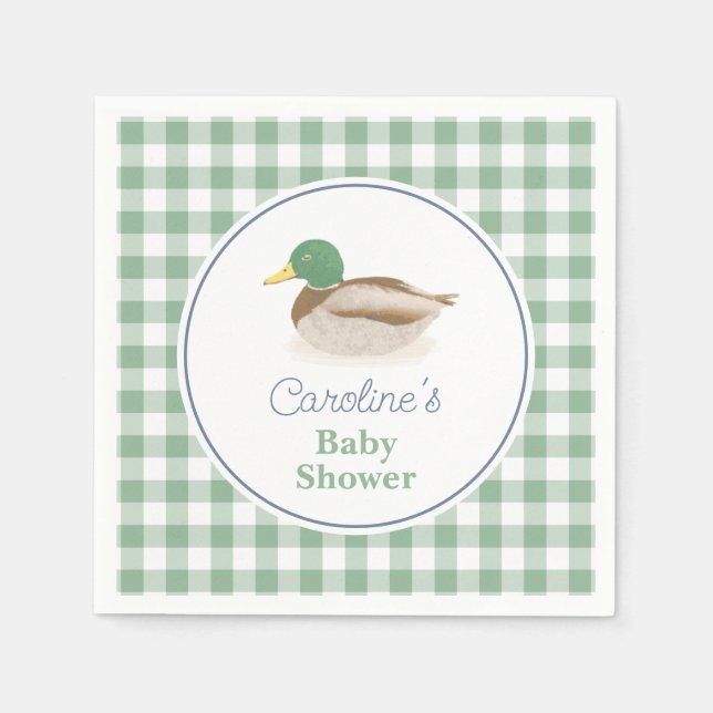 Mallard Anka Land Hunting Baby Shower Pappersservett (Framsidan)