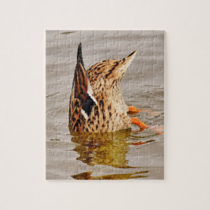 Mallard Anka Matande undervatten Pussel