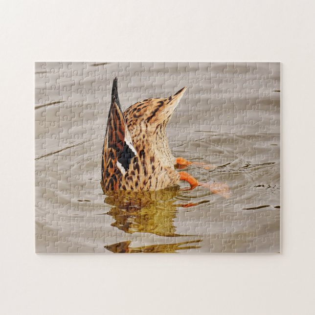 Mallard Anka Matande undervatten Pussel (Horisontell)
