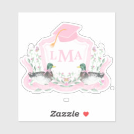 Mallard Anka Monogram Studenten Vapensköld Klistermärken