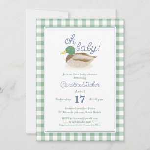 Mallard Anka OH BABY Land Hunting Baby Shower Inbjudningar