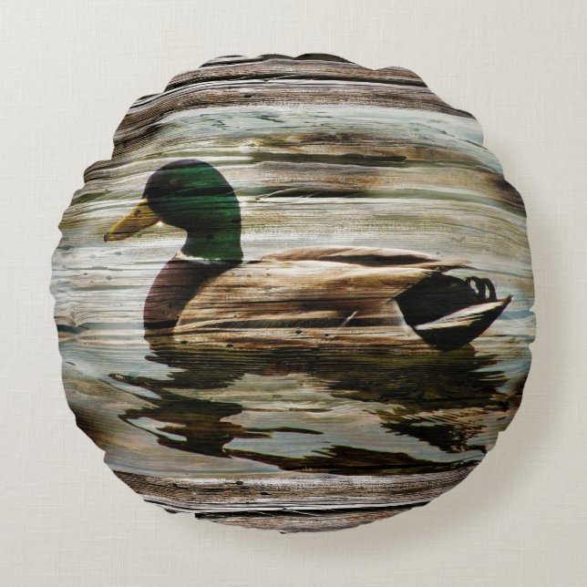 Mallard Anka Rund Kudde (Framsidan)