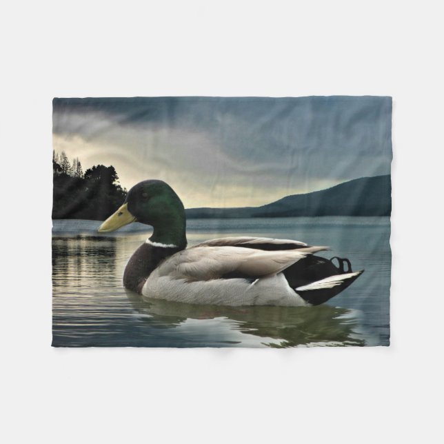 Mallard Anka vid Sjö Fleecefilt (Framsidan (Horisontell))