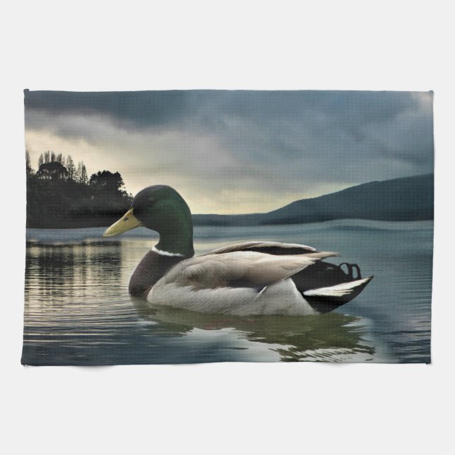 Mallard Anka vid Sjö Kökshandduk (Horisontell)
