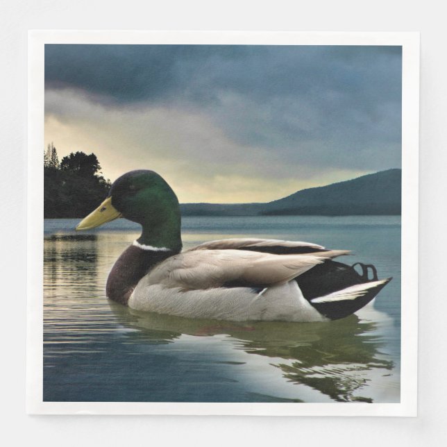 Mallard Anka vid Sjö Pappersservett (Framsida)