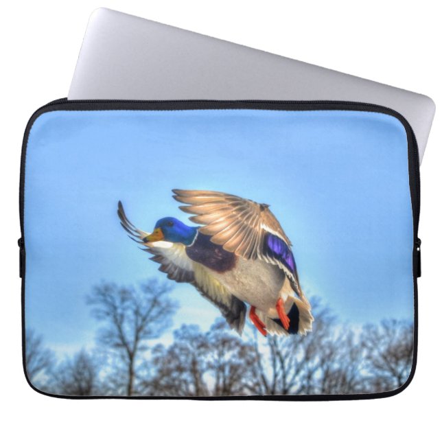 Mallard Anka Wildlife Photo for Bird-älskare Laptop Sleeve (Framsidan)
