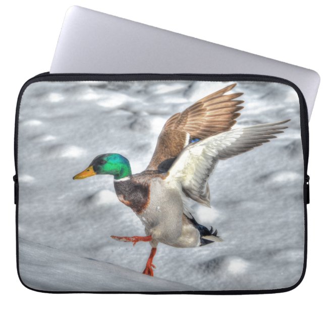 Mallard Anka Wildlife Photo for Bird-älskare Laptop Sleeve (Framsidan)