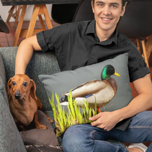 Mallard Anka Wildlife Photo Prydnadskudde