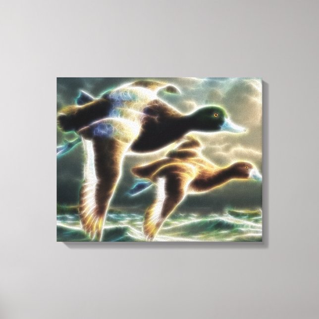 Mallard Ankor i Flight Wrapped Canvas (Framsida)