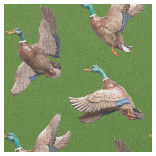 Mallard Ankor Sjö House Land Fabric Tyg (Närbild)