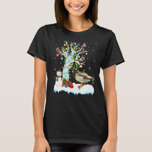 Mallard Bird Julafton Träd Lighting Santa Hat Mall T Shirt