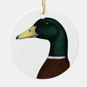 Mallard Drake Head Julgransprydnad Keramik