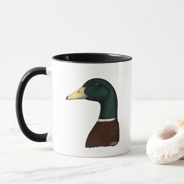 Mallard Drake Head Mugg (Med munk)