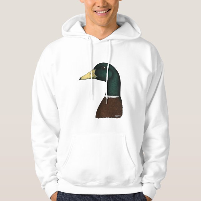 Mallard Drake Head Sweatshirt Med Luva (Framsida)