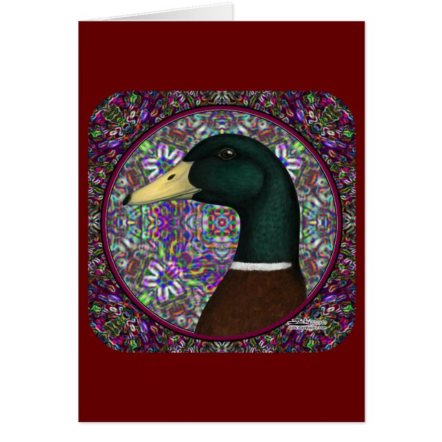 Mallard Drake Mosaic Circle Hälsningskort (Framsidan)