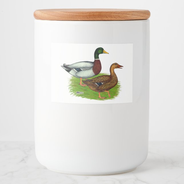 Mallard Drake och Anka Mat Etiketter (Framsida)