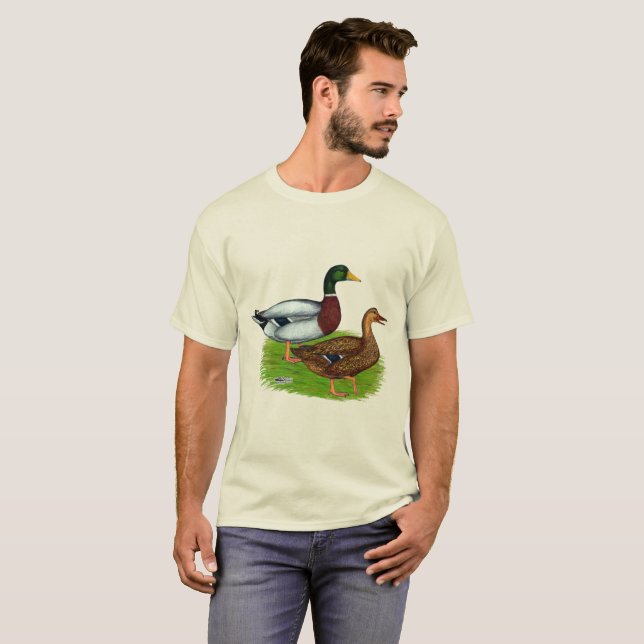 Mallard Drake och Anka T Shirt (Hel framsida)