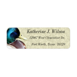 Mallard Drake Personal Mailing Labels Returadress Etikett