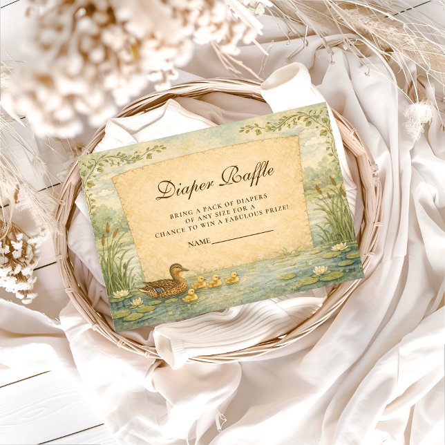 Mallard Duck Baby Shower Diapper Raffle Tilläggskort (Skapare uppladdad)