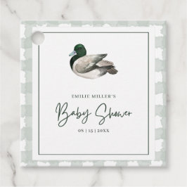Mallard Duck Baby Shower Gender Neutral Green Gåvor Etiketter