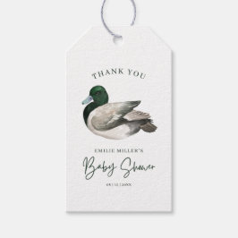 Mallard Duck Baby Shower Gender Neutral Green Presentetikett
