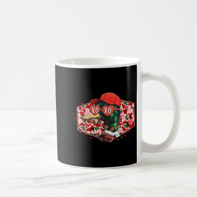 Mallard Duck Camouflage Happy Valentine's Day Hunt Kaffemugg (Höger)