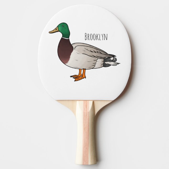 Mallard duck cartoon illustration  pingisracket (Framsidan)