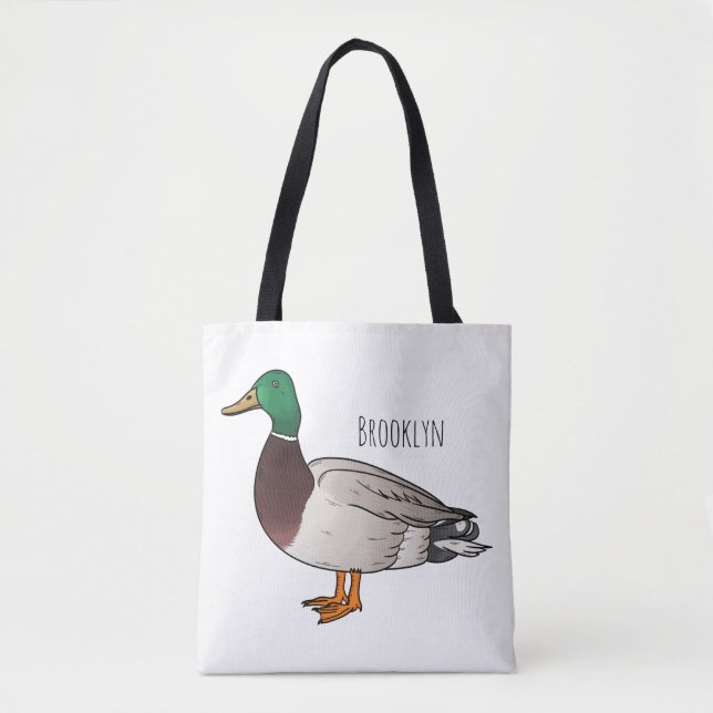 Mallard duck cartoon illustration  tygkasse (Framsida)