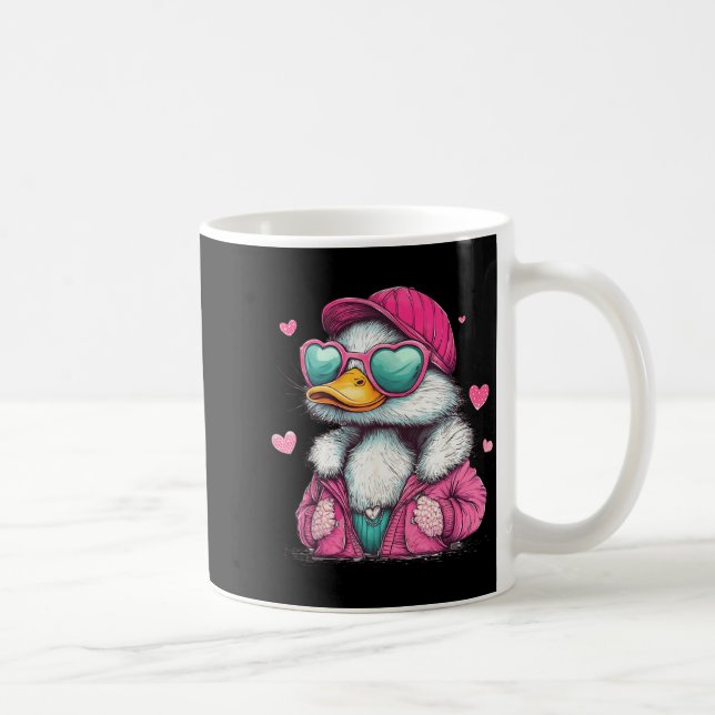Mallard Duck Hunting Funny Valentine's Day Heart G Kaffemugg (Höger)