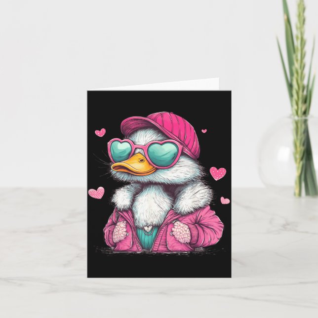 Mallard Duck Hunting Funny Valentine's Day Heart G Kort (Framsida)