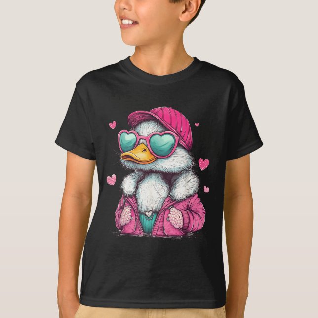 Mallard Duck Hunting Funny Valentine's Day Heart G T Shirt (Framsida)