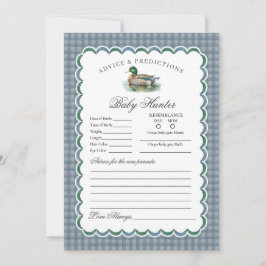 Mallard Duck Hunting Gingham Advice for Baby Card Inbjudningar