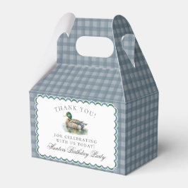 Mallard Duck Hunting Gingham Birthday Favor Boxes Presentaskar