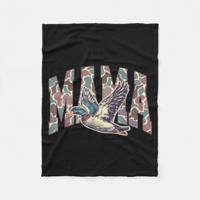 Mallard Duck Hunting Mama Retro Camouflage Daddy M Fleecefilt (Framsidan)