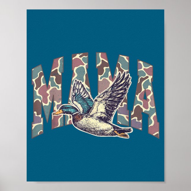 Mallard Duck Hunting Mama Retro Camouflage Daddy M Poster (Framsidan)