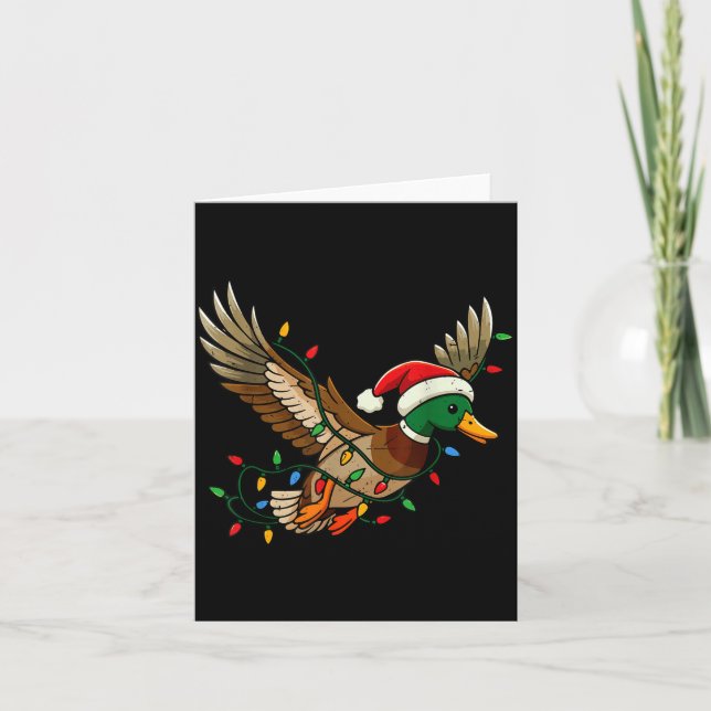 Mallard Duck Light Christmas Hunting Pajama Toddle Kort (Framsida)