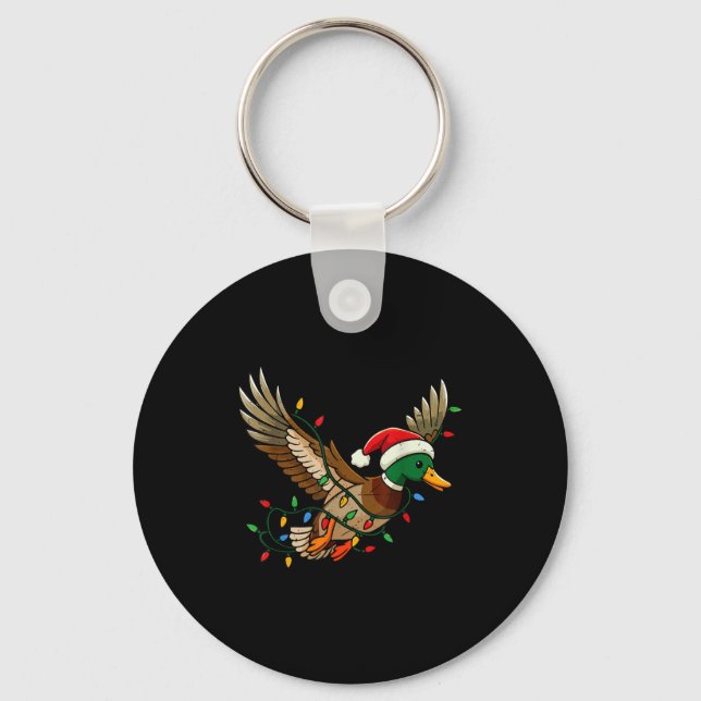 Mallard Duck Light Christmas Hunting Pajama Toddle Nyckelring (Framsida)