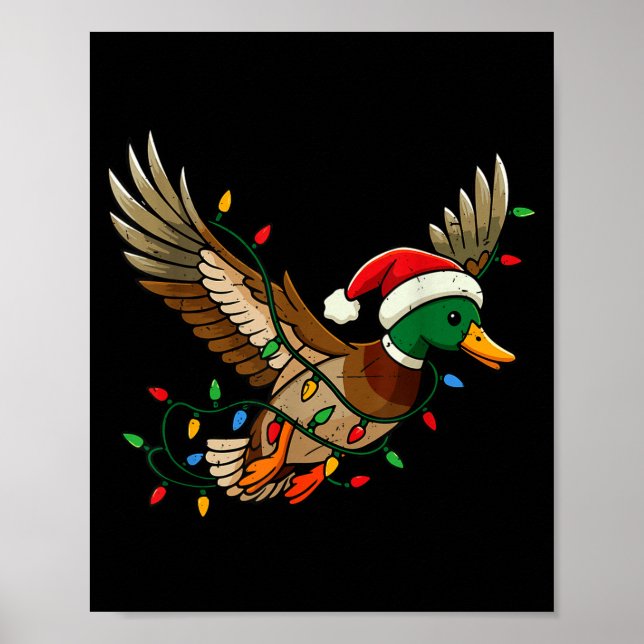 Mallard Duck Light Christmas Hunting Pajama Toddle Poster (Framsidan)