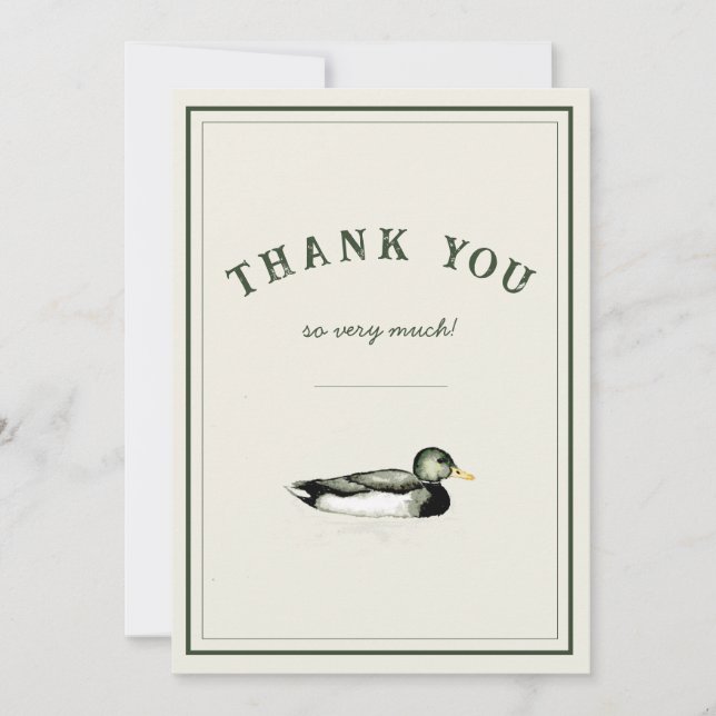Mallard Duck Thank You Card  Inbjudningar (Framsida)