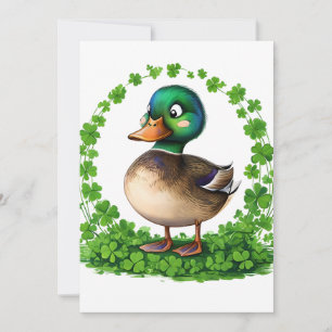 Mallard i en cirkel av inbjudan till Klöver