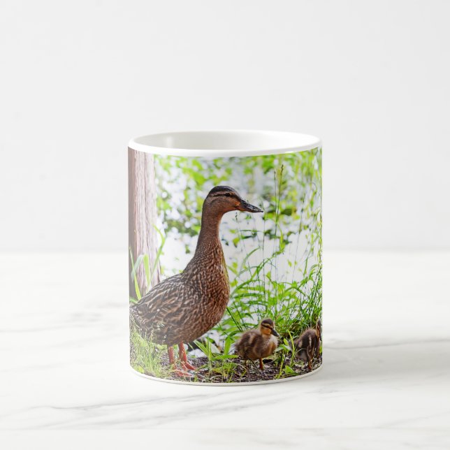 Mallard och Ducklings av Shirley Taylor Kaffemugg (Center)