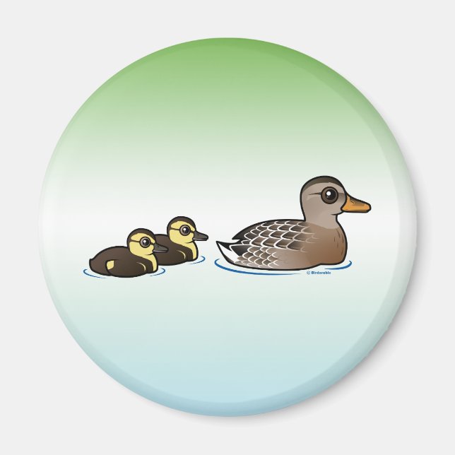 Mallard och två anklings magnet (Framsidan)