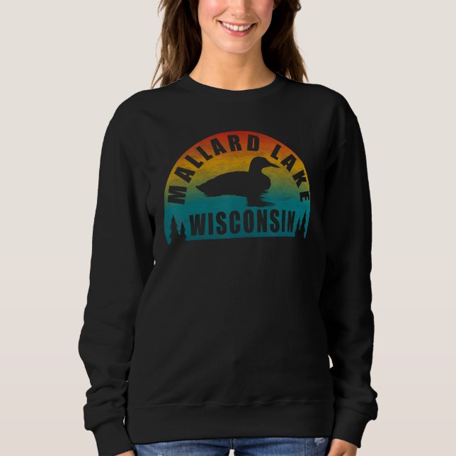 Mallard Sjö Northern Wisconsin Sunset Loon T Shirt (Framsida)